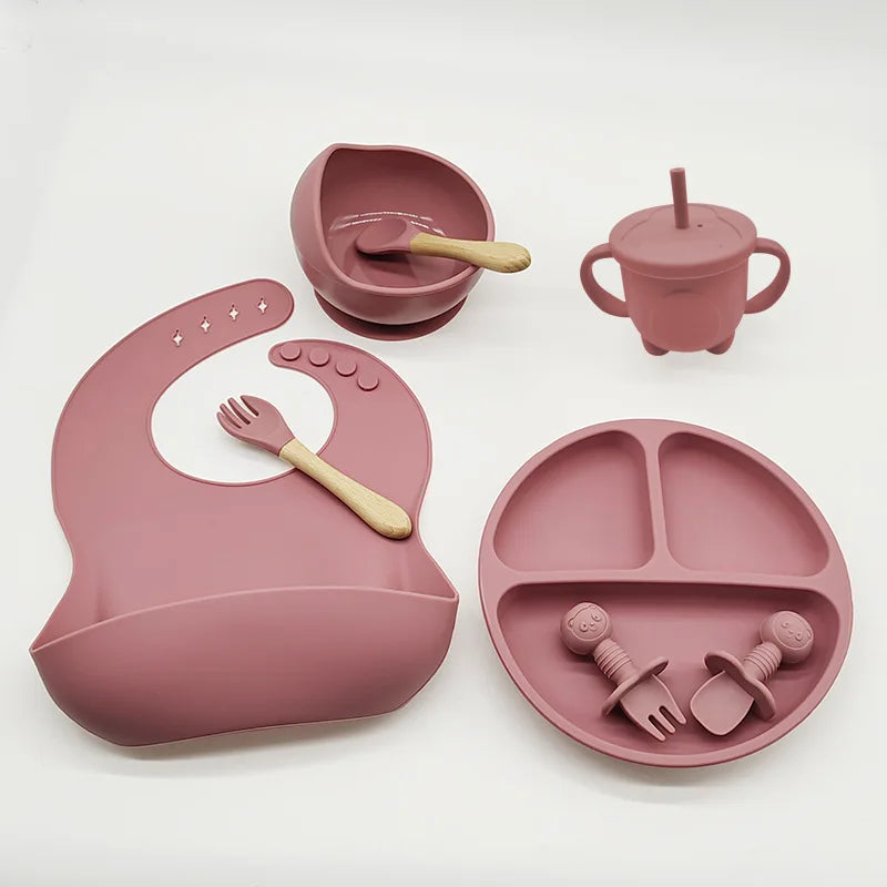 Kid's 6/8-Piece Silicone Dishes Set