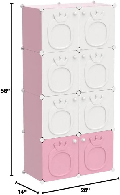 Kids Wardrobe Closet Organizer with Doors