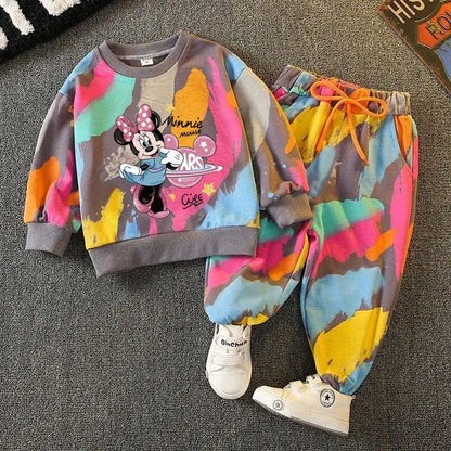 Minnie Mouse Full Print Sweatshirt & Pants Set