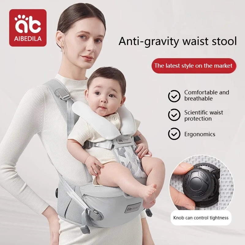 AIBEDILA™ Ergonomic Waist-Stool Baby Carrier – Anti-Gravity Comfort 20kg+