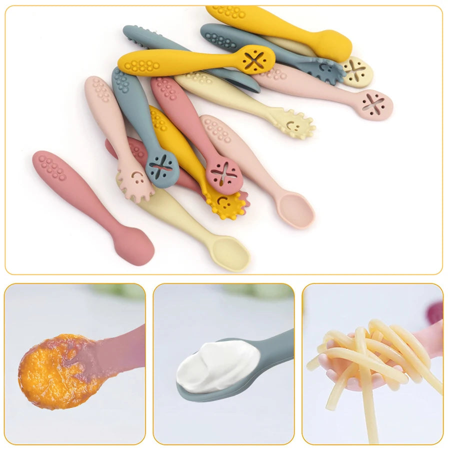 3PCS Cute Baby Learning Spoons Set