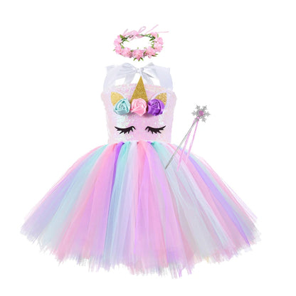Princess Girls Unicorn Tutu Dress