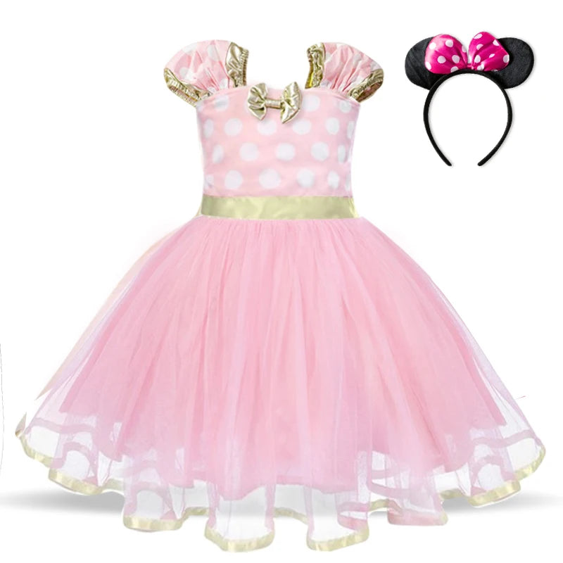 Cute Baby Girl Minnie Mouse Polka Dot Dress