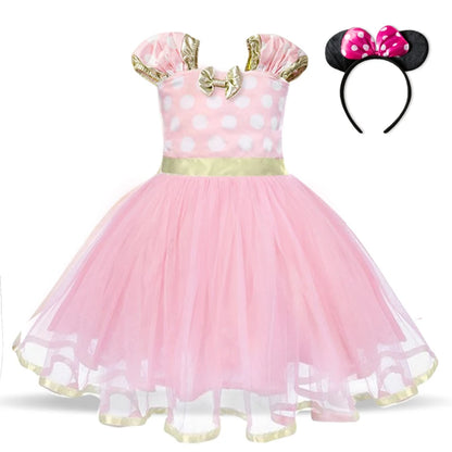 Cute Baby Girl Minnie Mouse Polka Dot Dress