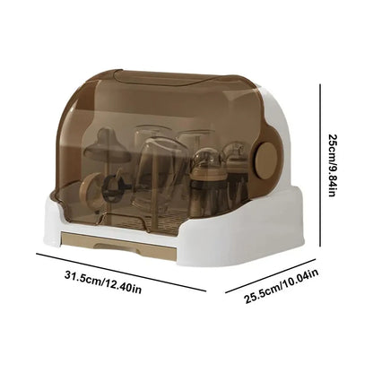 BottleMate™ Toddler Bottle Storage & Drying Rack – Portable Drip Tray Organizer for Maternity Use