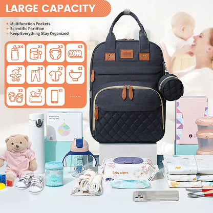 NestGo™ 3-in-1 Diaper Backpack with Foldable Baby Bed