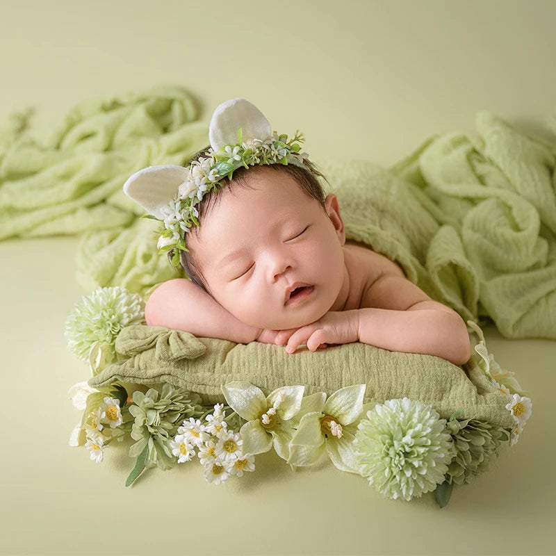 Soft Baby Photo Wrap – Green | Newborn Photography Prop (Model xz-63)