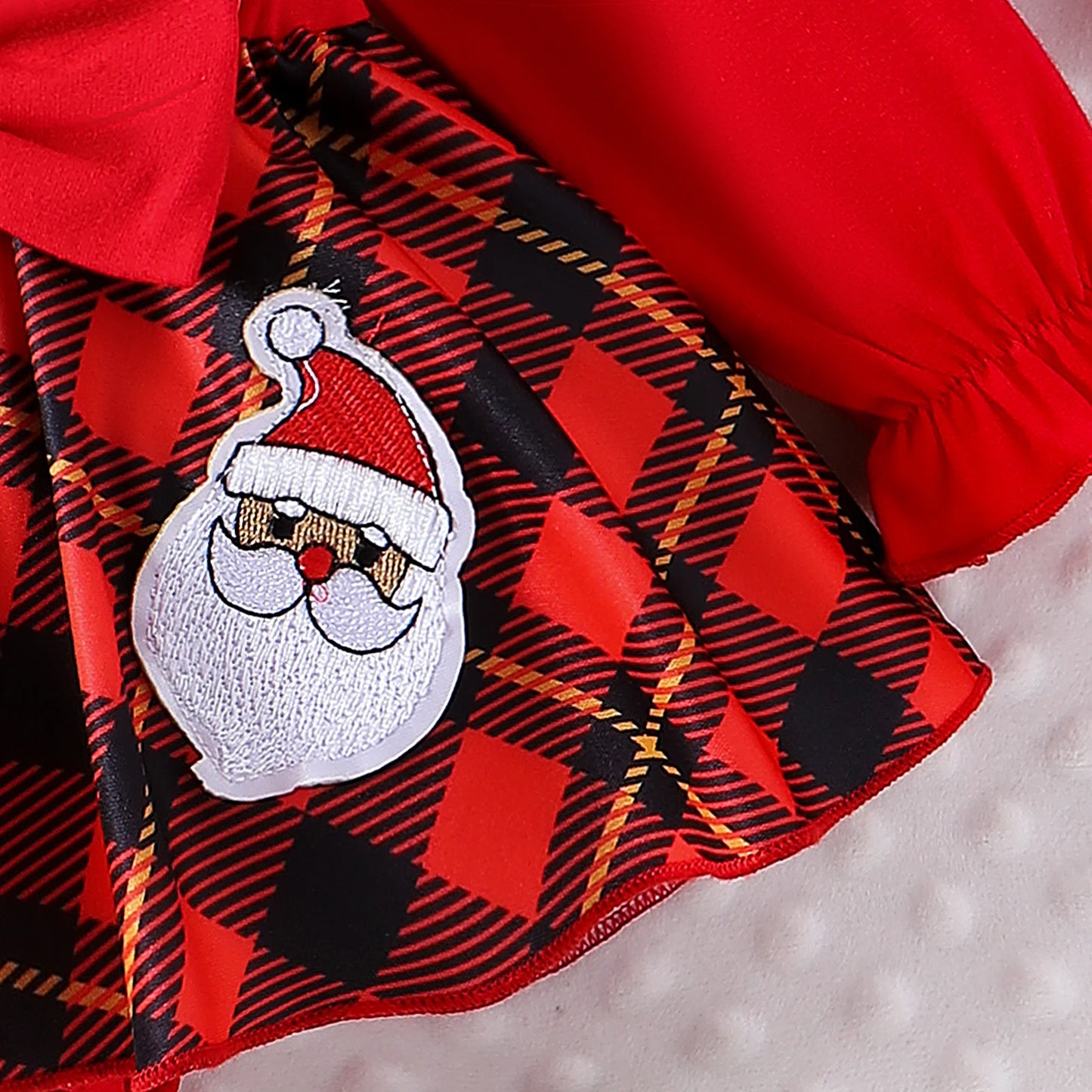 Christmas Plaid Skirt Outfit for Kid's