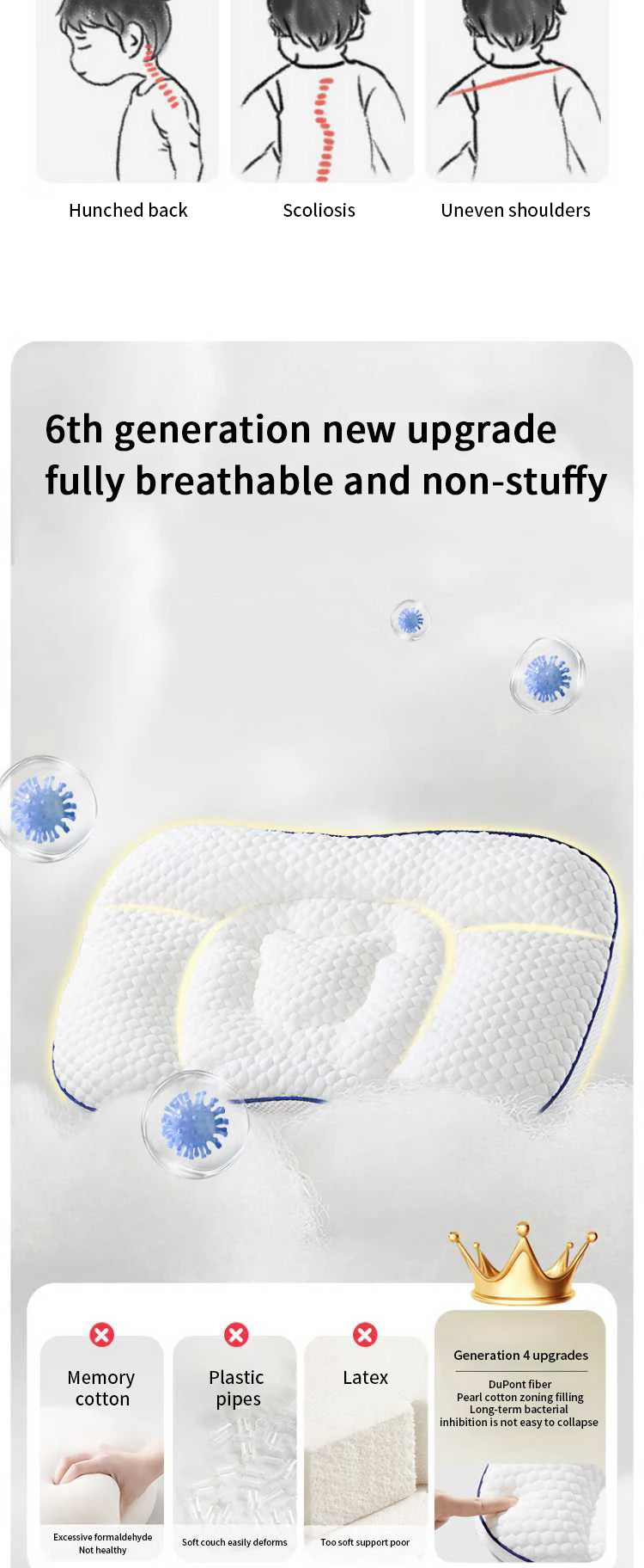 Children's Neck Pillow – Ergonomic Massage Pillow for Toddlers