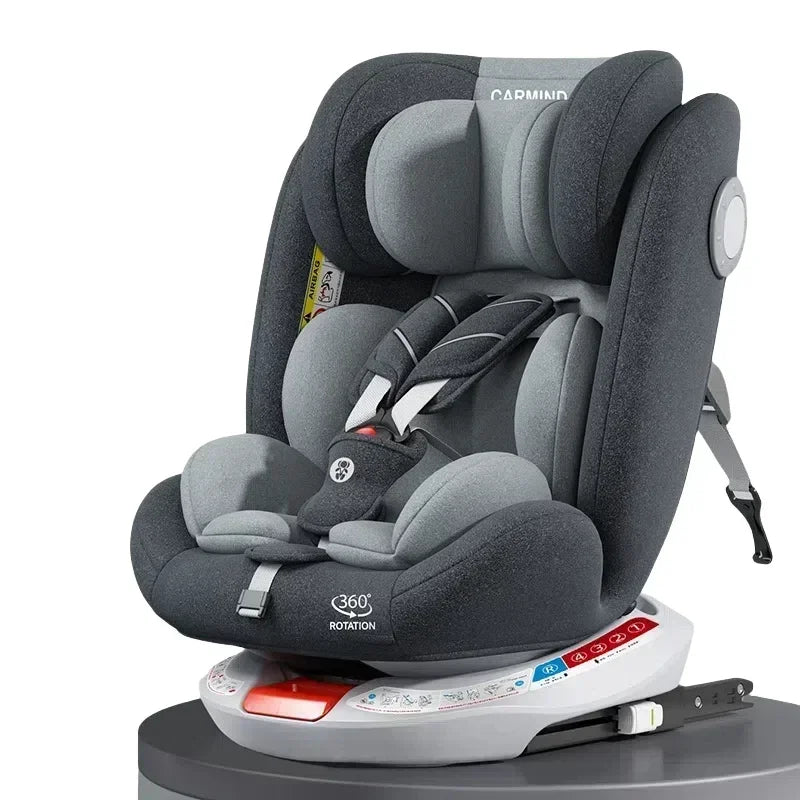 TM™ ISOFIX Child Safety Car Seat – 360° Rotatable Travel Seat for Newborn to 12 Years