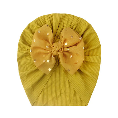 I LOVE DAD™ Baby Bowknot Turban Hat – Soft Cotton & Polyester Beanie for Newborns 0–1Y