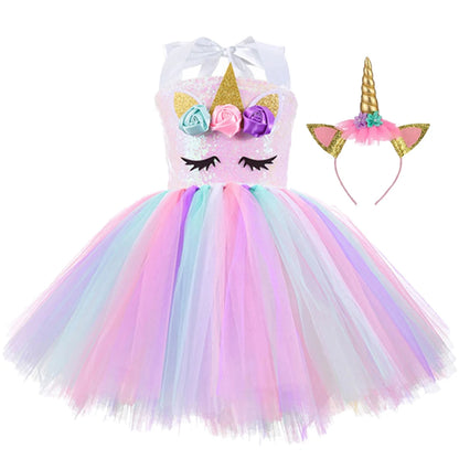 Princess Girls Unicorn Tutu Dress