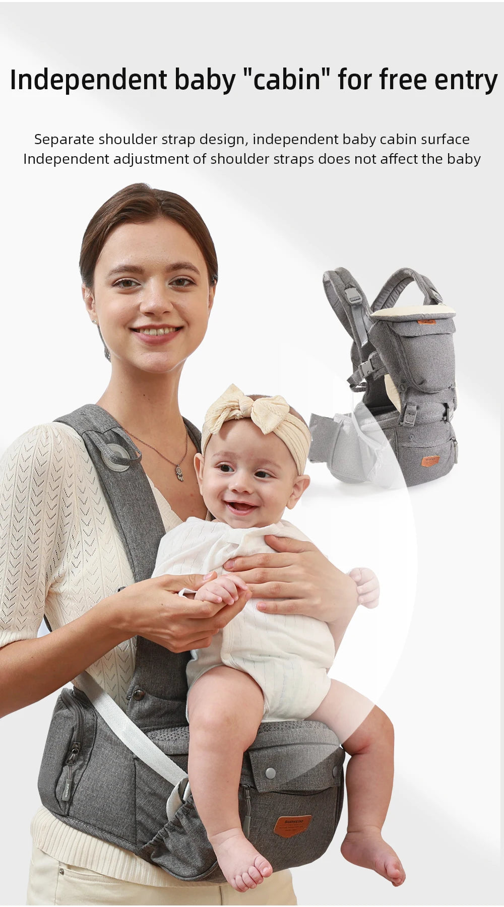6-in-1 Ergonomic Baby Carrier Hip Seat – Comfort Carry