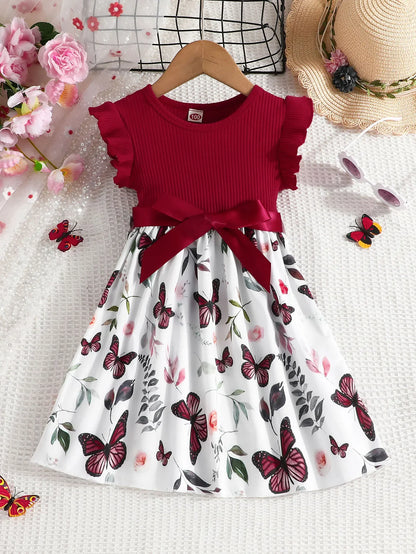 Girls Butterfly Floral Tulle Dress