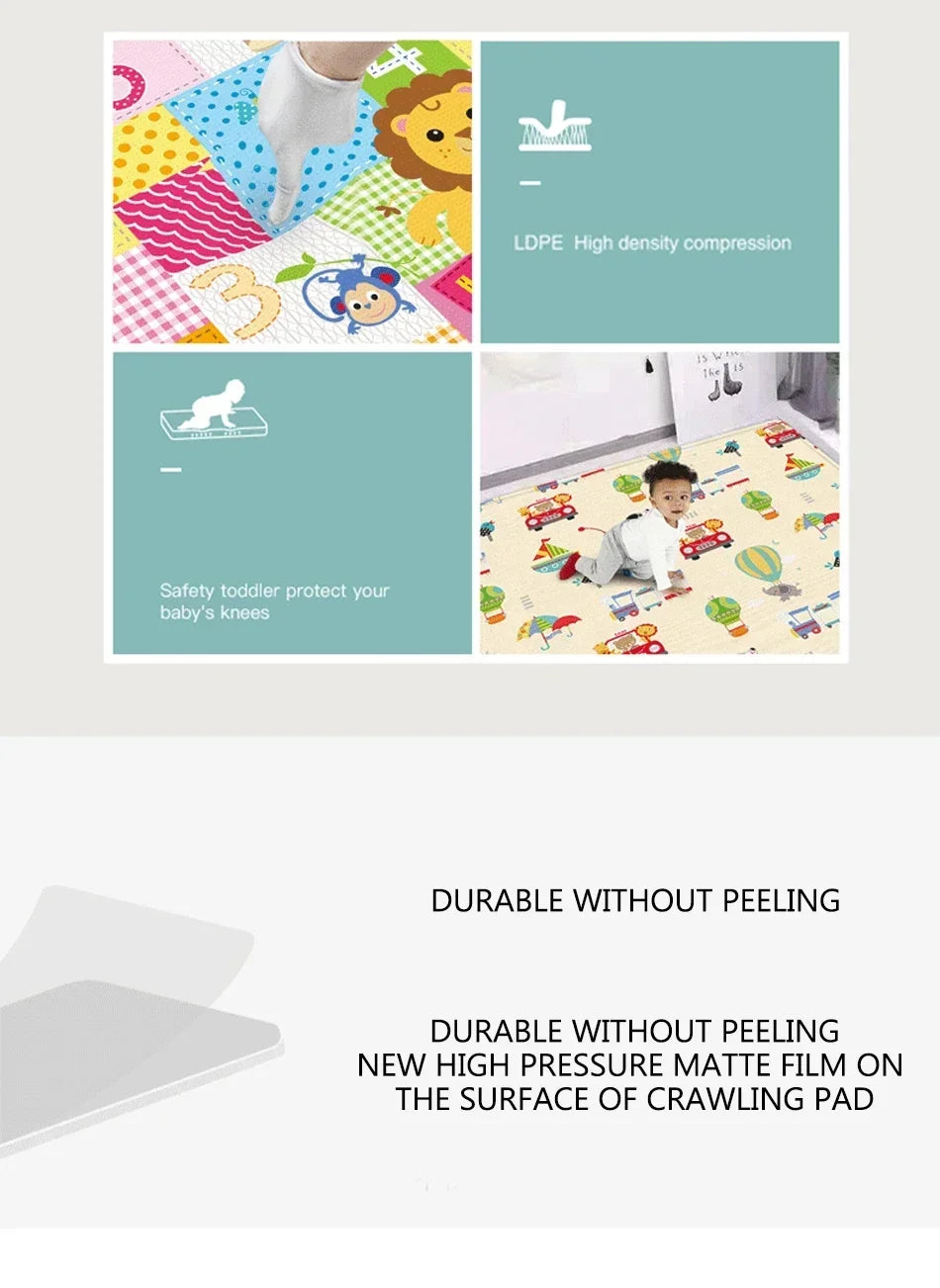 PlayJoy™ Foldable Baby Play Mat – Educational, Soft & Portable Kids Carpet