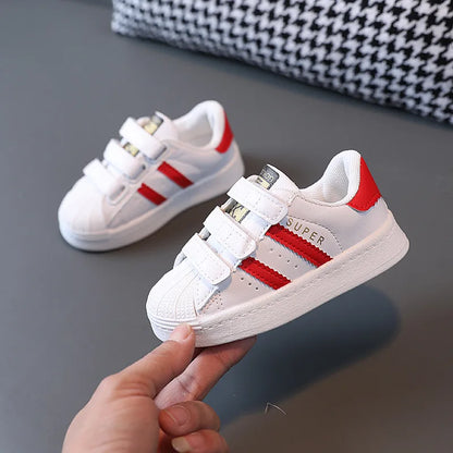 Kids White Fashion Sneakers