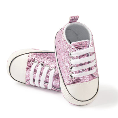 Newborn Baby Sequins Canvas Shoes