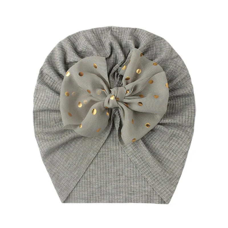 I LOVE DAD™ Baby Bowknot Turban Hat – Soft Cotton & Polyester Beanie for Newborns 0–1Y