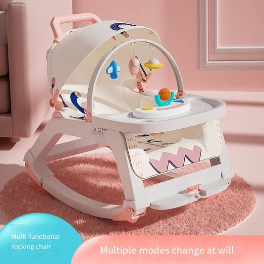 DreamNest™ 5-in-1 Baby Rocking Chair | Multi-Functional Bouncer, Seat, Rocker, Dining & Trolley