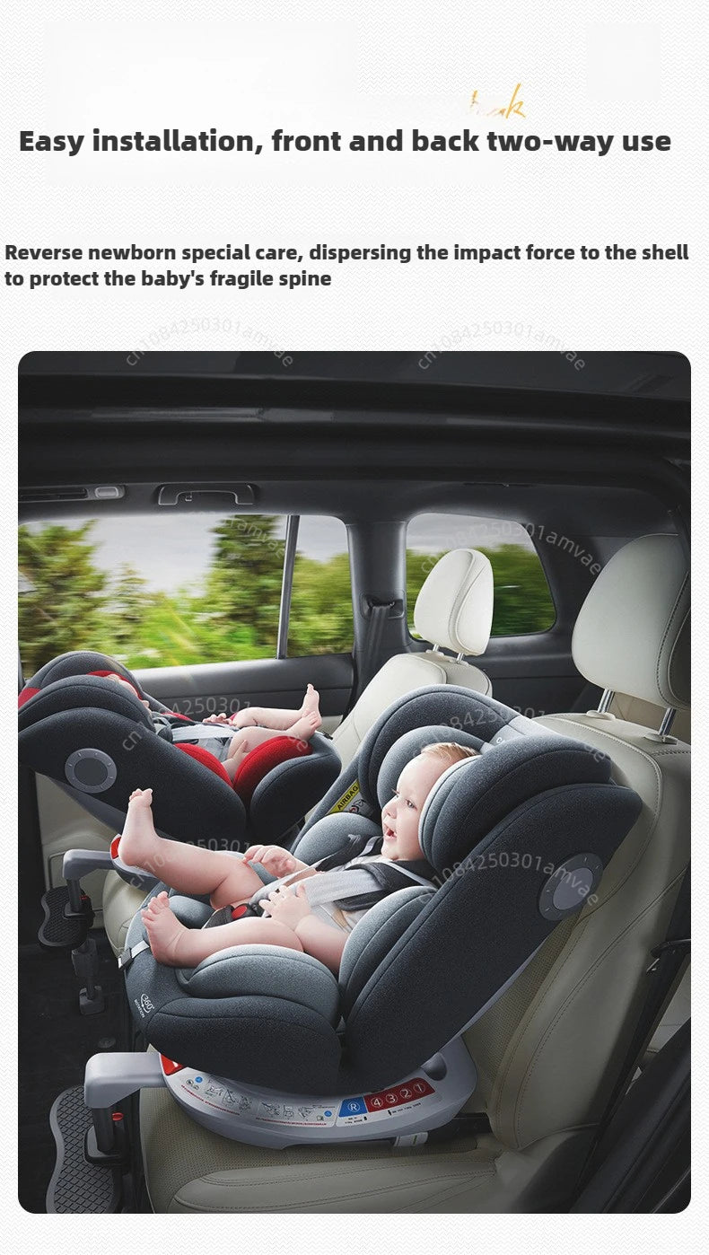TM™ ISOFIX Child Safety Car Seat – 360° Rotatable Travel Seat for Newborn to 12 Years