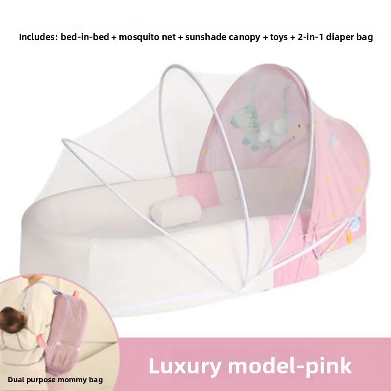 Foldable Outdoor Baby Crib with Mosquito Net