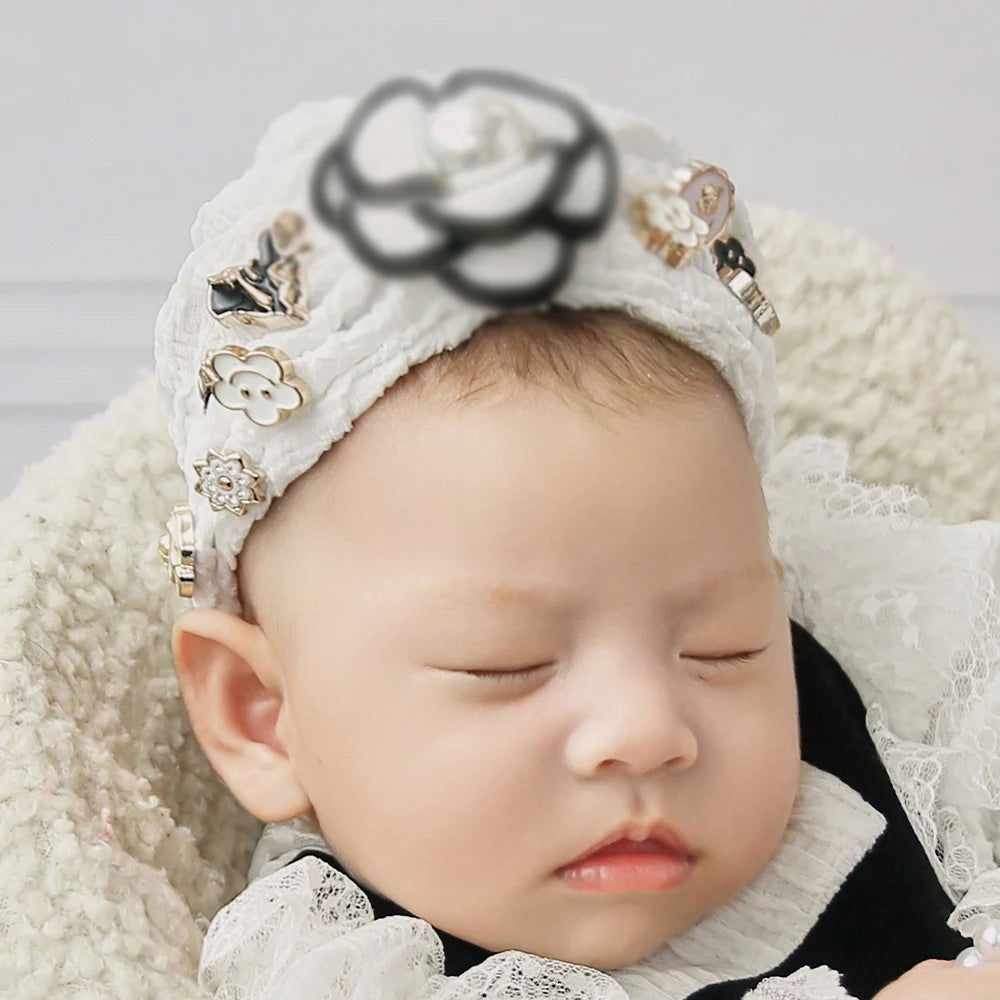 Newborn Photography Props Set – Fashion Photo Outfit with Dress, Headband & Soft Hat for 0–1 Month Baby Girls