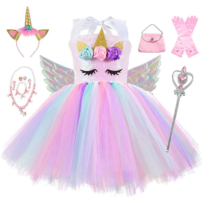 Princess Girls Unicorn Tutu Dress