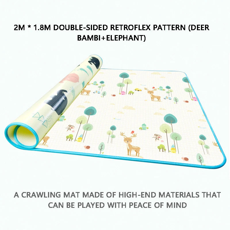 ComfyPlay™ Cartoon Baby Play Mat – Large Foldable EPE Foam Rug, Non-Toxic & Safe