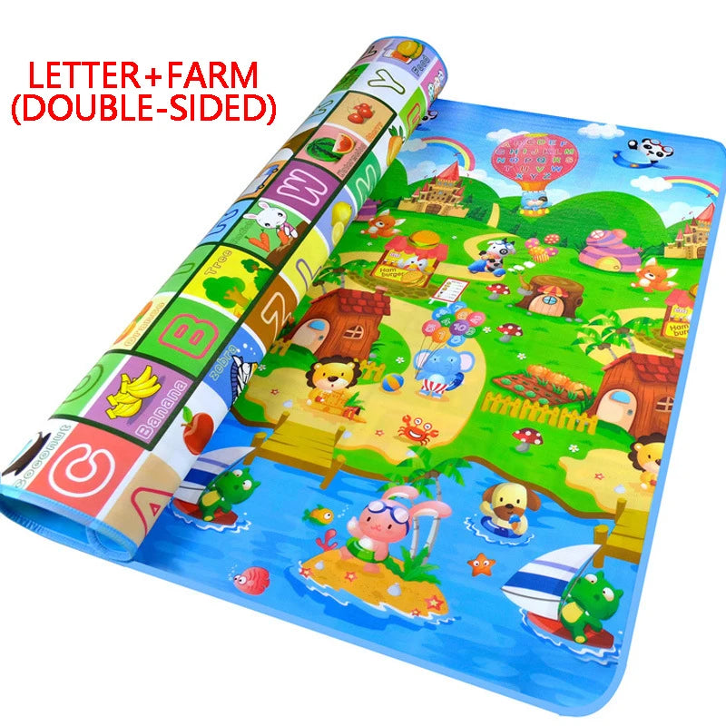 ComfyPlay™ Cartoon Baby Play Mat – Large Foldable EPE Foam Rug, Non-Toxic & Safe