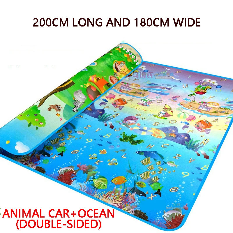 ComfyPlay™ Cartoon Baby Play Mat – Large Foldable EPE Foam Rug, Non-Toxic & Safe