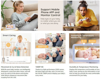 VB803 PRO 720P HD Baby Monitor with Two-Way Talk & WIFI PTZ