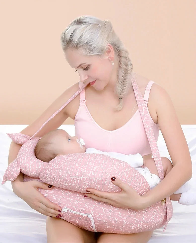 Multifunctional Baby Nursing Pillow with Strap – Soft Newborn Feeding Pillow