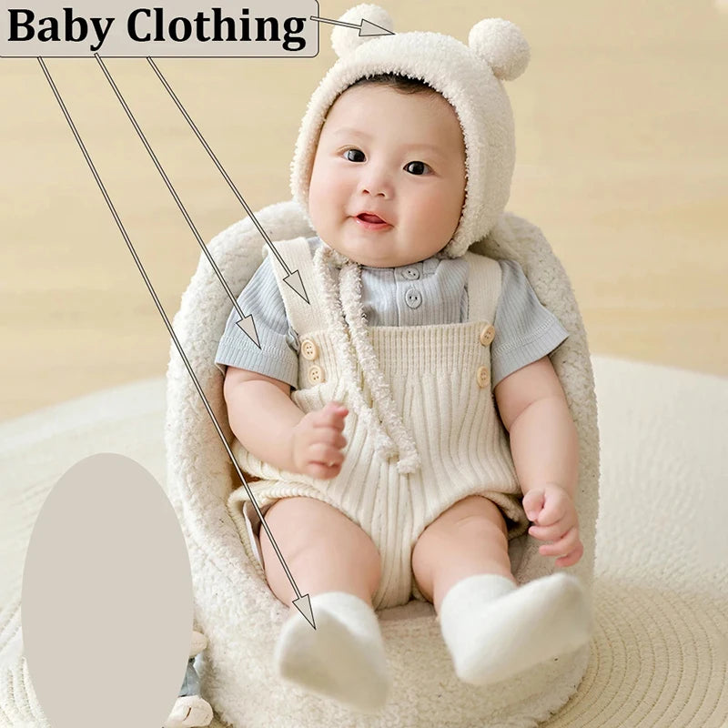 AIBEDILA™ Bear Knit Infant Photography Outfit – Plush Rabbit Prop Set | Unisex Newborn Photo Clothes | 0–6 Months | INS Style