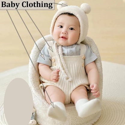 AIBEDILA™ Bear Knit Infant Photography Outfit – Plush Rabbit Prop Set | Unisex Newborn Photo Clothes | 0–6 Months | INS Style