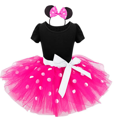 Cute Baby Girl Minnie Mouse Polka Dot Dress