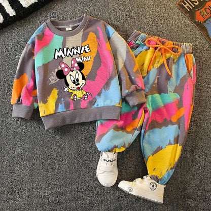 Minnie Mouse Full Print Sweatshirt & Pants Set