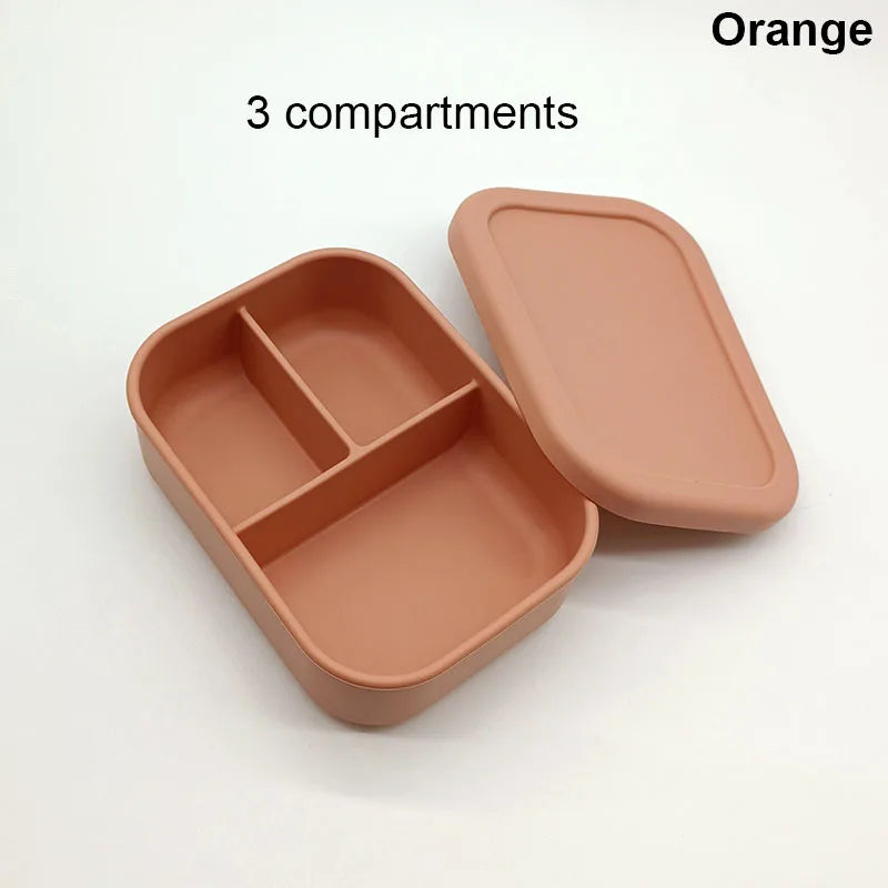 Silicone Lunch Box with 3 Compartments