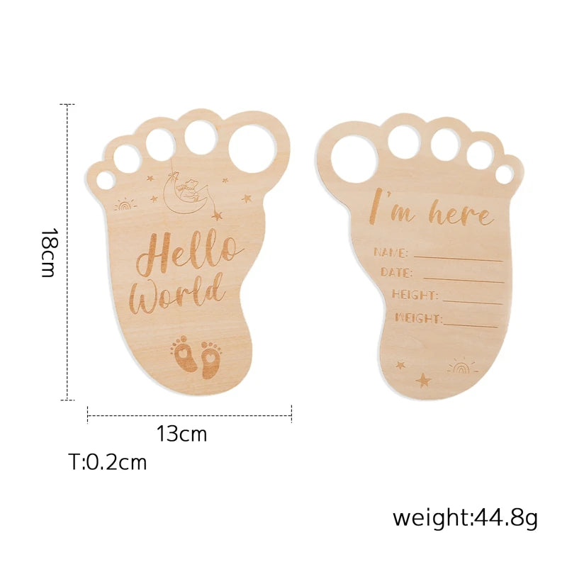 Wooden Baby Milestone Age Cards Set