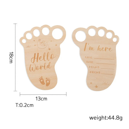 Wooden Baby Milestone Age Cards Set