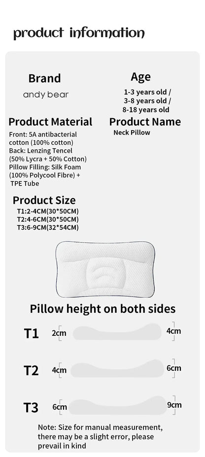 AIBEDILA Kids Neck Pillow – Soft, Breathable & Ergonomic Support for Growing Children