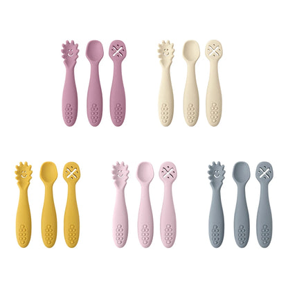 3PCS Cute Baby Learning Spoons Set