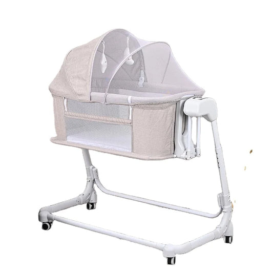 XMSJ Adjustable Bedside Sleeper Crib Electric Rocking Bassinet with Remote