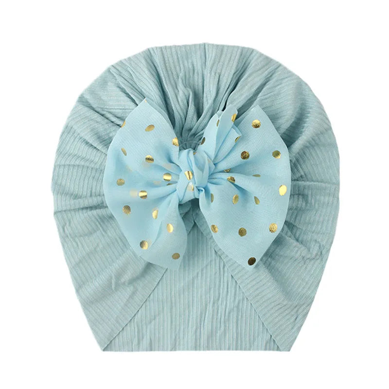 I LOVE DAD™ Baby Bowknot Turban Hat – Soft Cotton & Polyester Beanie for Newborns 0–1Y