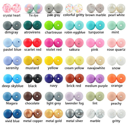 15mm Silicone Teething Beads