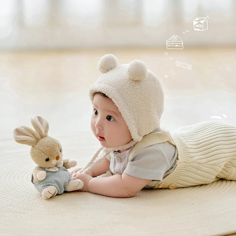 AIBEDILA™ Bear Knit Infant Photography Outfit – Plush Rabbit Prop Set | Unisex Newborn Photo Clothes | 0–6 Months | INS Style