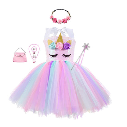 Princess Girls Unicorn Tutu Dress