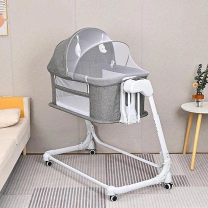 XMSJ Adjustable Bedside Sleeper Crib Electric Rocking Bassinet with Remote