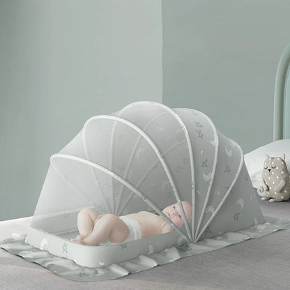 BreeziNest™ Foldable Baby Mosquito Net Canopy – Portable Bed Cover & Sunshade (0–12 Months)