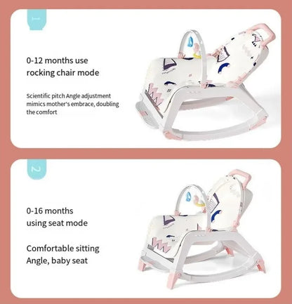DreamNest™ 5-in-1 Baby Rocking Chair | Multi-Functional Bouncer, Seat, Rocker, Dining & Trolley