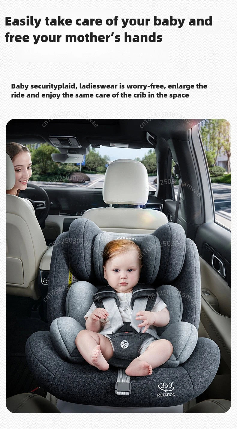 TM™ ISOFIX Child Safety Car Seat – 360° Rotatable Travel Seat for Newborn to 12 Years